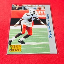 Ryan McNeil .. ROOKIE .. Miami Hurricanes / Lions .. 1993 Pro Line Live Card 84. rookie card picture