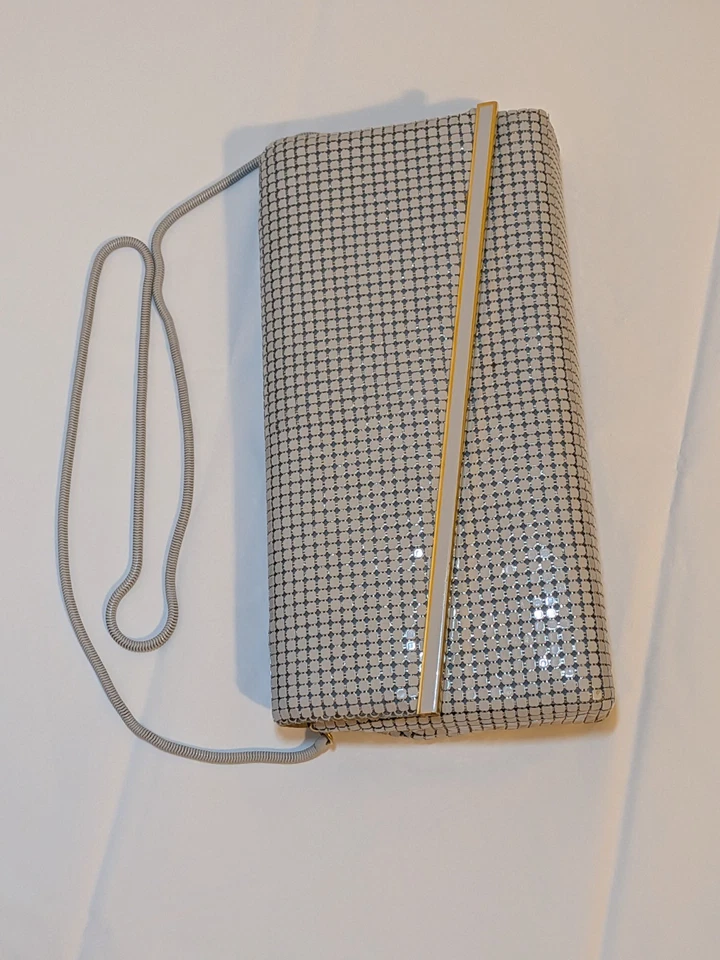 Bolso de noche de hombro asimétrico gris vintage GLOMESH Foto 3 de 4