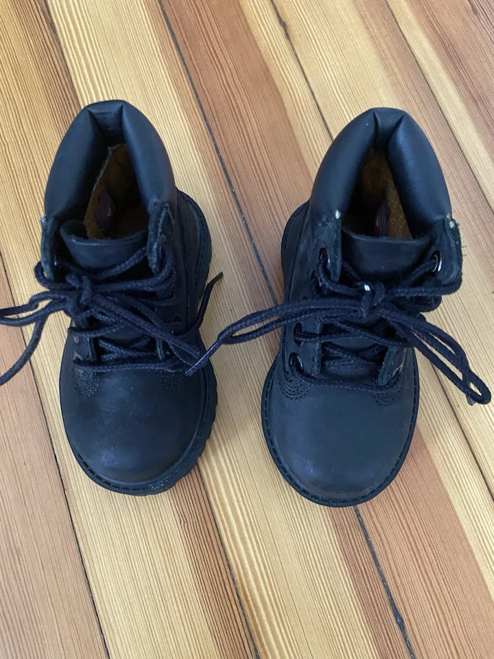 Timberland Black Nubuck Leather Boots Limited Edition Toddler Size 4 Baby - Image 2 of 4