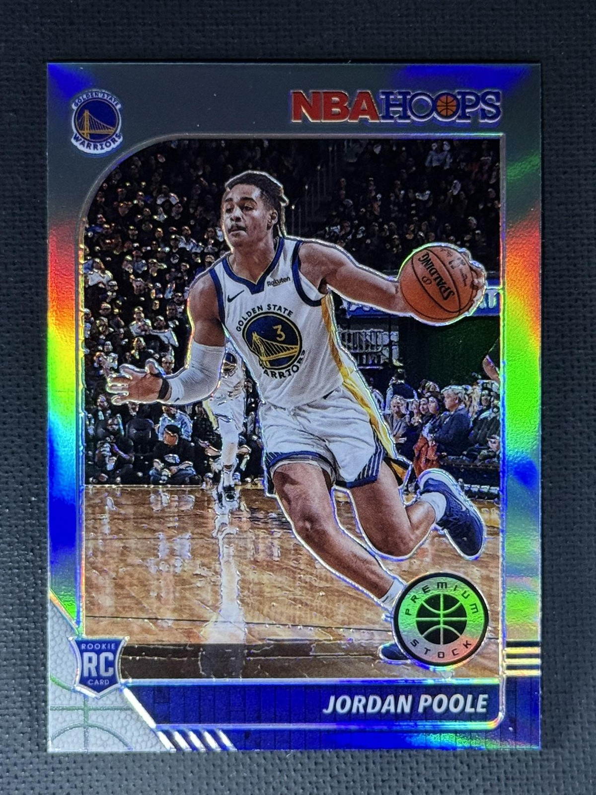 2019-20 Hoops Premium Stock #223 Jordan Poole Prizms Silver RC Warriors