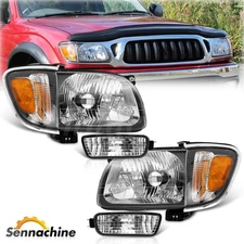 For 2001-2004 Toyota Tacoma Chrome Headlights+Corner Signal Lights+Bumper Lamps