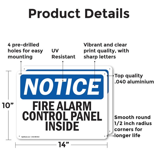 (2 Stück) Brandmeldezentrale innen OSHA Hinweis Schild Aufkleber Metall Kunststoff - Bild 2 von 22