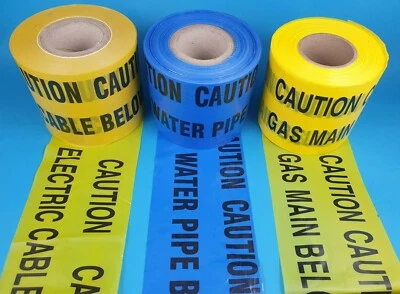 New ProTec Hazard Caution Electric/Gas or Water below Warning Tape cut to length