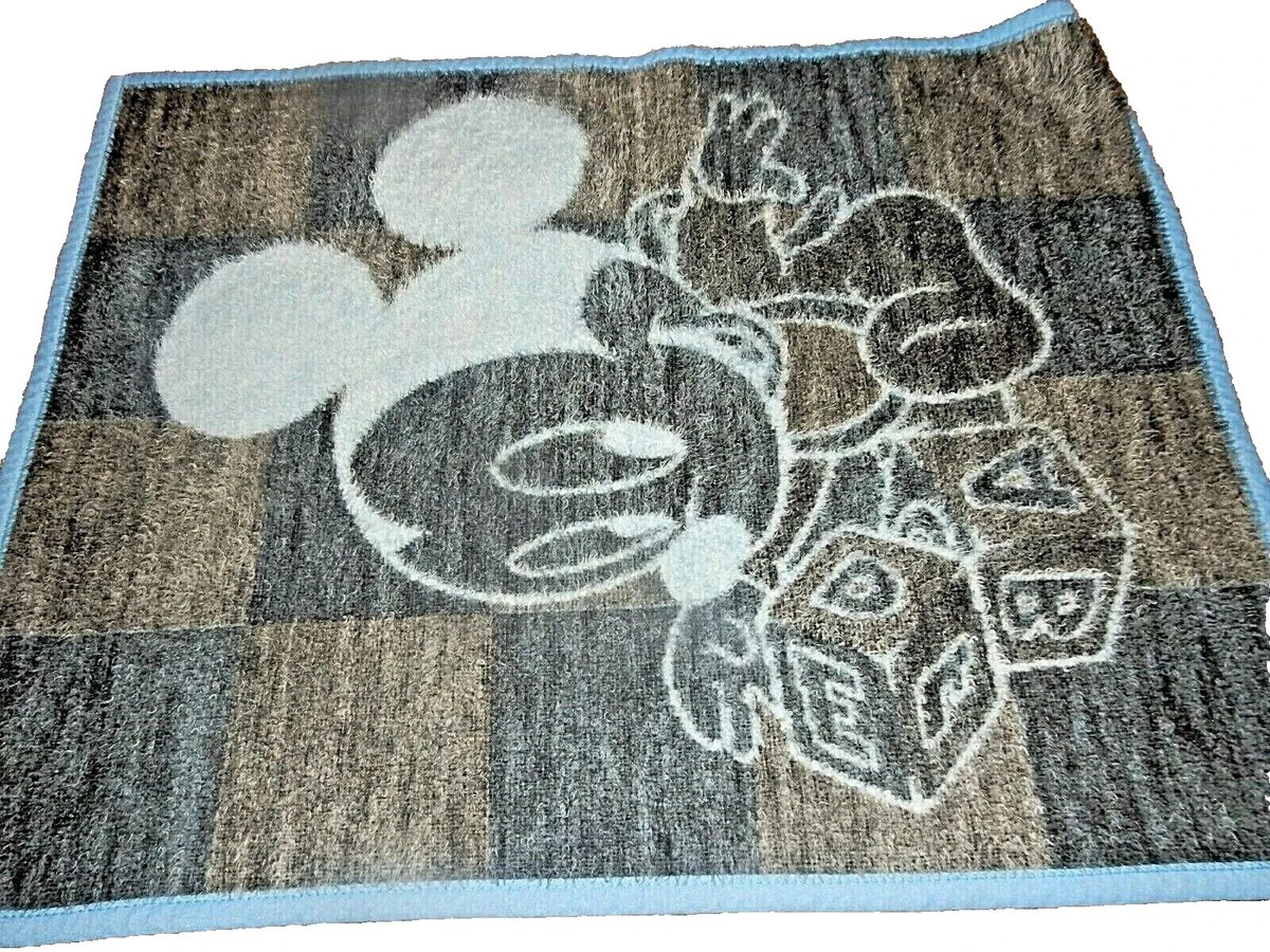 3C Vintage 1984 Biederlack MICKEY MOUSE Minky Plush Acrylic Crib