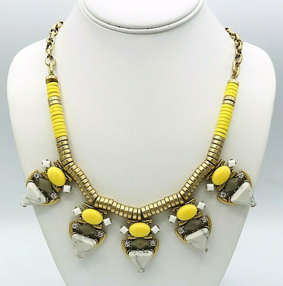 Stella And Dot Pavilion Yellow Statement Necklace | eBay