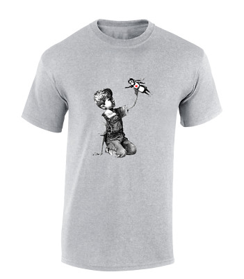 SUPERHELD KRANKENSCHWESTER BANKSY HERREN T-SHIRT GRAFFITI KUNST MODERN URBAN KÜNSTLER MODE