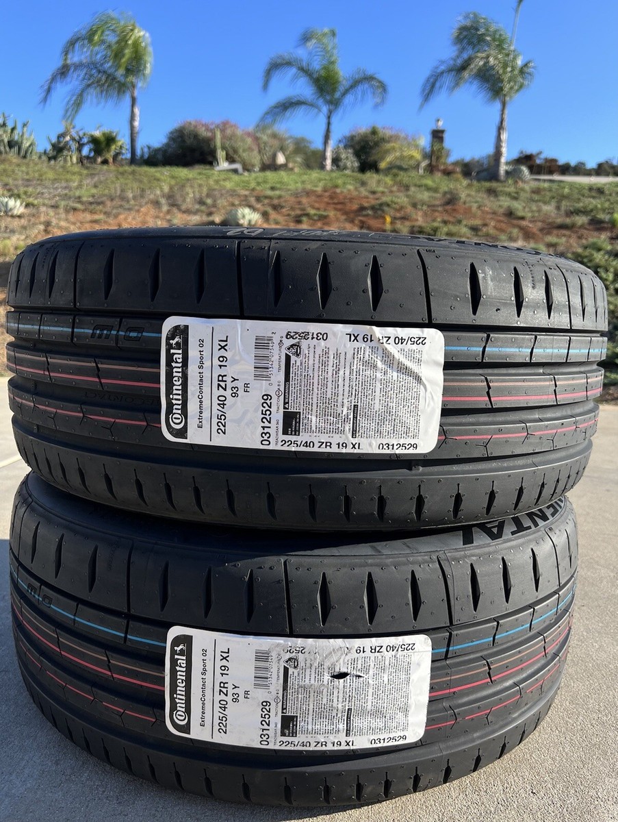TWO NEW Continental ExtremeContact Sport 02 225/40ZR19 Tires