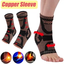 Copper Ankle Brace Socks Compression Sleeve Support Foot Fasciitis Support Wrap