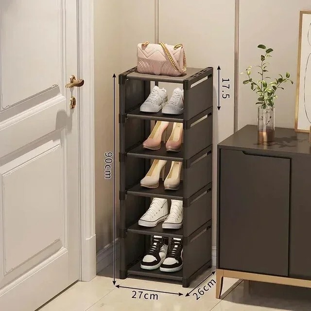 Multi-Layer Shoe Organizer Rack for Wall or Corner Space Saving Storage-image