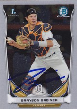 GRAYSON GREINER DETROIT TIGERS SIGNED 2014 BOWMAN CHROME DRAFT PICK CARD