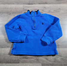 Polo Ralph Lauren 1/4 Zip Sweater Pullover Size 4 Blue Fleece Casual Preppy Boys