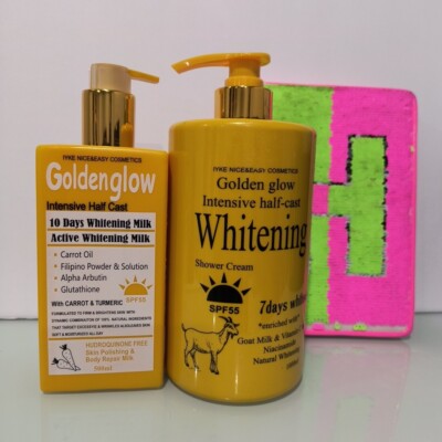 Golden Glow Body Milk 500ml Lotion + 1000ml exfoliating shower Cream...
