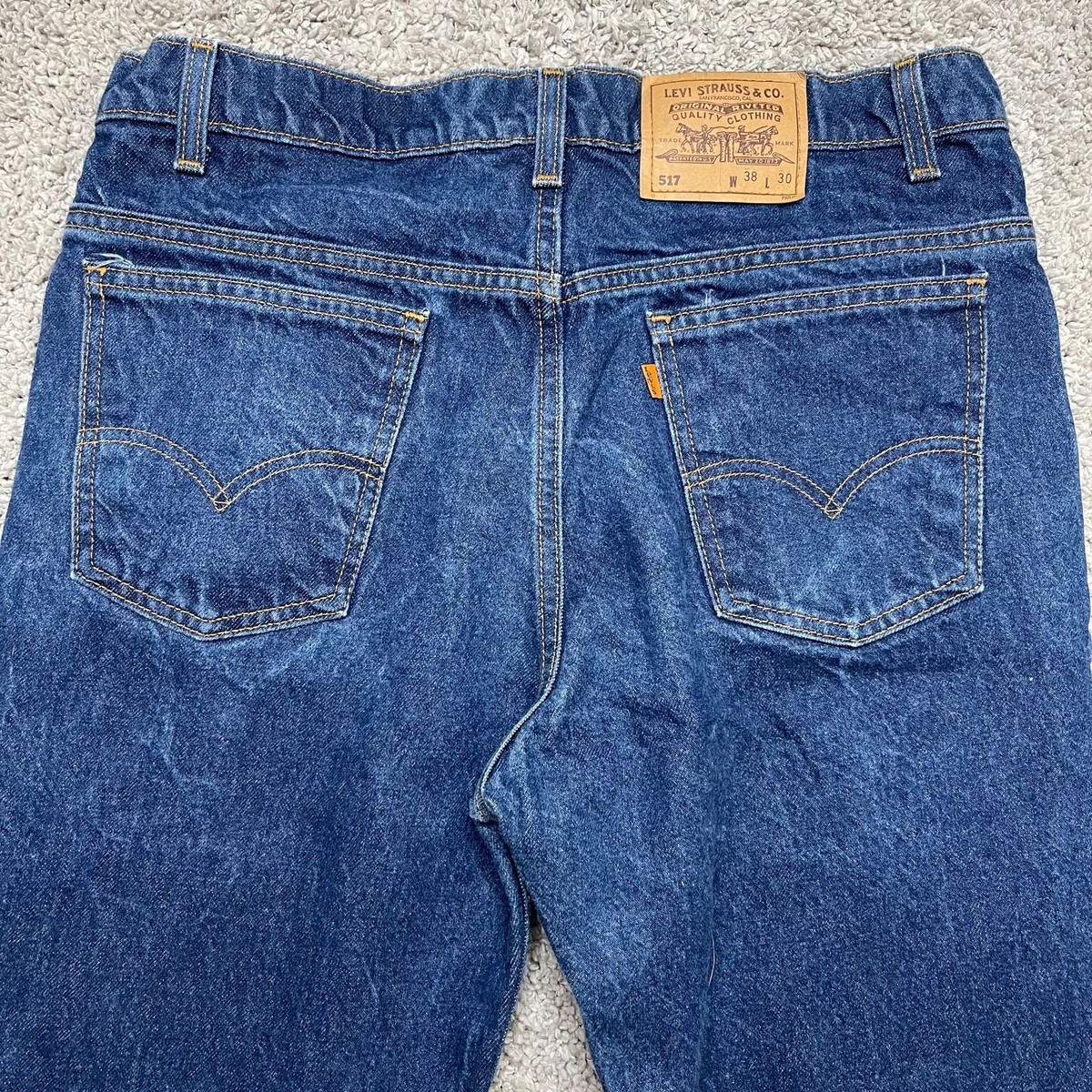 90s Vintage Orange Tab Levis 575 Made in USA Blue Denim Jeans Size
