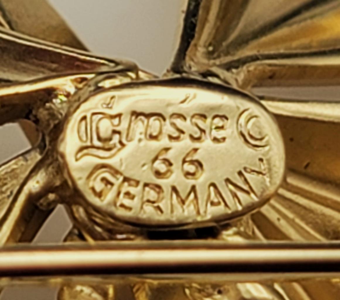 Vtg Signed 1966 GROSSE Christian Dior Germany Gold tone