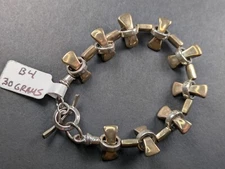 .925  Sterling Silver and Brass 7" Bracelet - 30 grams - New Old Stock #B4