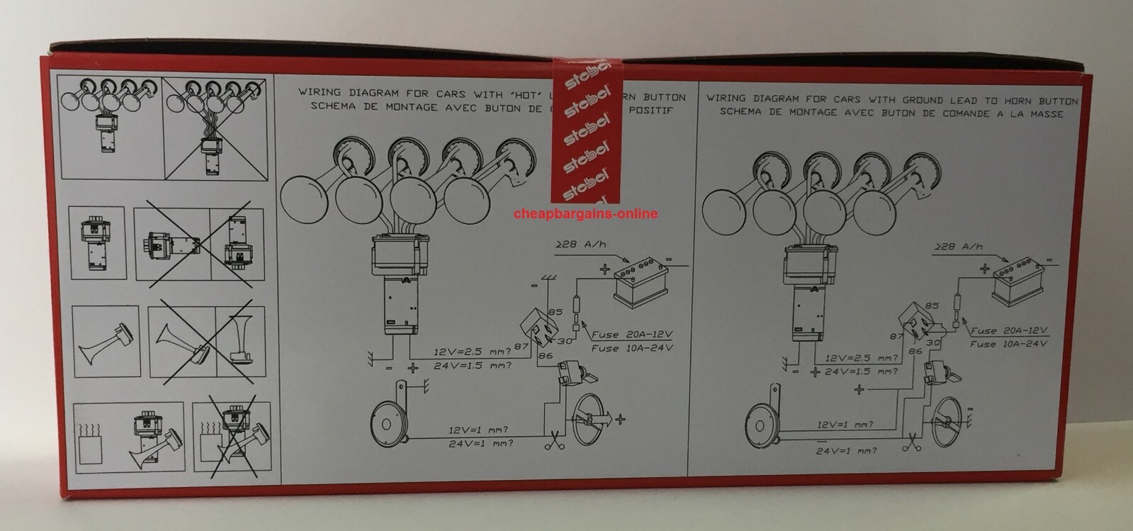 12V STEBEL TEQUILA MUSICAL AIR HORN KIT CLASSIC FUN AIR HORN RETRO