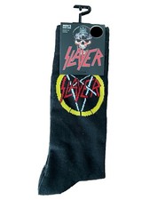 SLAYER 1 Pair of Socks NWT Men  s 7-12 Heavy Metal Rock Official Merchandise