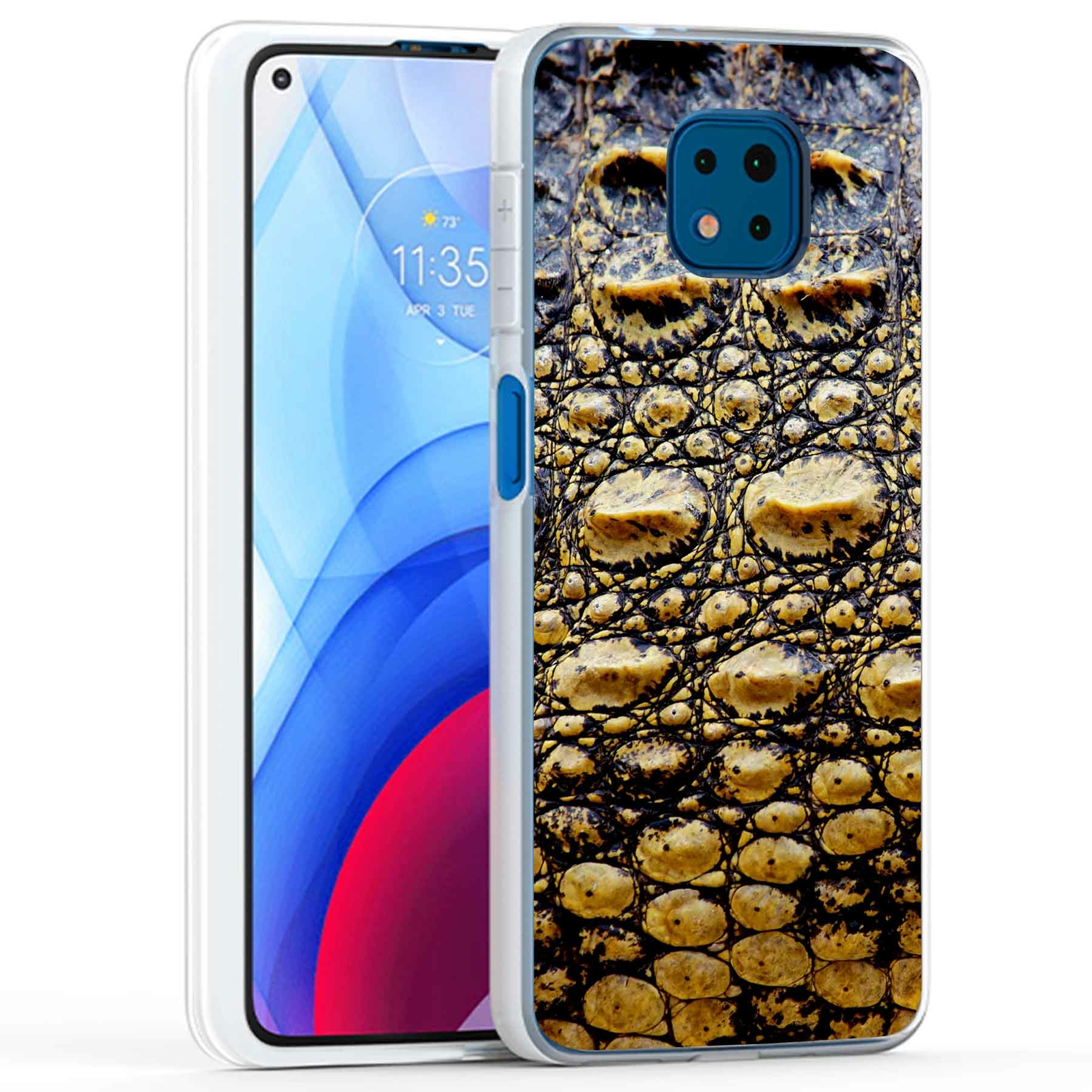 Phone Case Cover for Motorola Moto G Power 2021,Crocodile Leather Print, USA