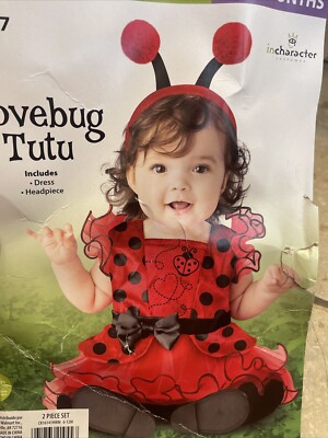Lovebug Tutu 6-12 Month Ladybug Halloween Costume, Pretend Play, Dress Up  NEW