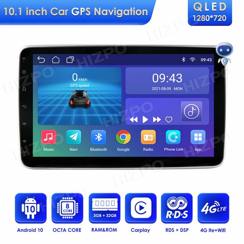 10.1" Single Din Rotatable Stereo Radio 8Core Android 10 GPS CarPlay WiFi/4G LTE - Picture 7 of 12