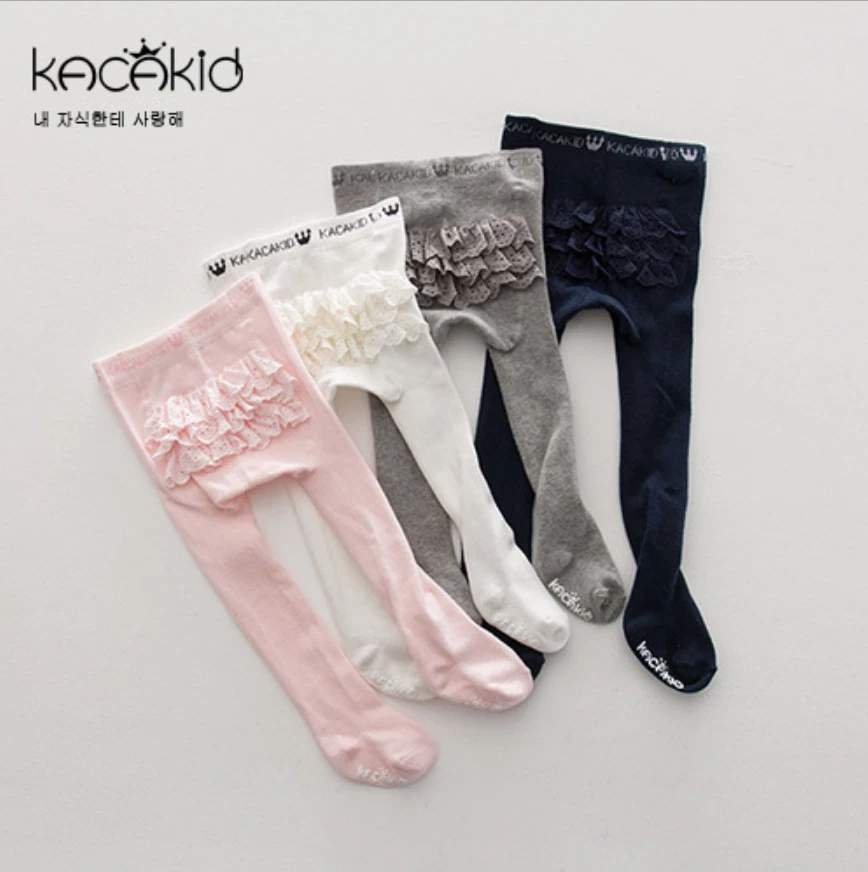 Girl Kid Baby Toddler Lace bottom Ruffle Frilly Stockings Tights