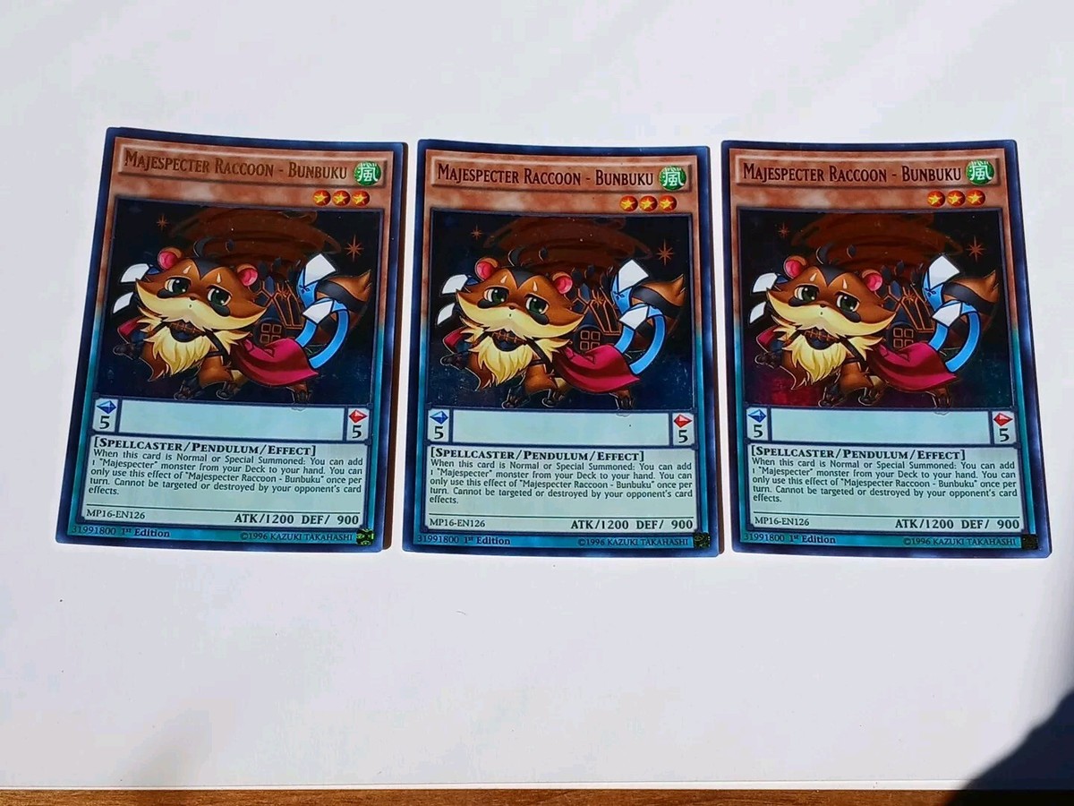 X3 YUGIOH! MAJESPECTER RACCOON BUNBUKU MP16-EN126 1ST ULTRA RARE | eBay X3 YUGIOH! MAJESPECTER RACCOON BUNBUKU MP16-EN126 1ST ULTRA RARE | eBay