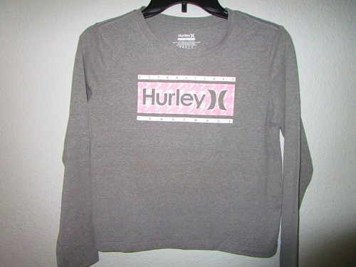 New Hurley Girls gray t-shirt, size L.