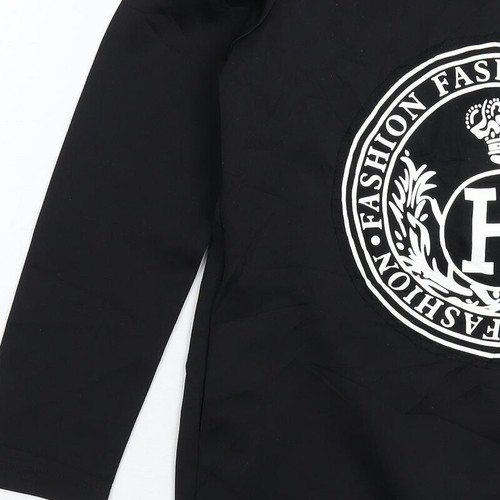 Meetso Damen schwarz Polyester Mini Größe L runder Ausschnitt Druckknopf - Bild 9 von 12