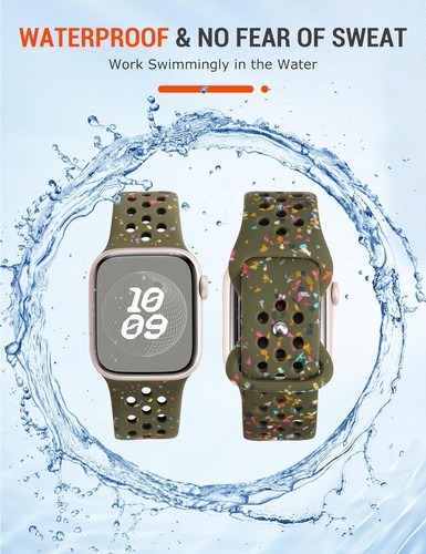 Sport Band Soft Breathable Silicone Strap For Apple Watch Ultra 9 8 7 SE 6 5 4 3 - Zdjęcie 21 z 66