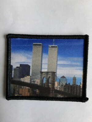 3'' Twin Towers NY Skyline Erinnerung Sublimation Aufbügeln oder Aufnähen Patch Abzeichen 