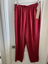 VTG Deadstock Montgomery Ward Season Ticket Pull On Red Pants Elastic Waist 24W