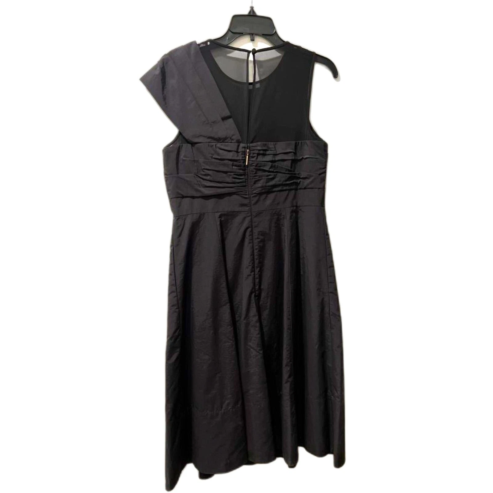 ABITO KATE SPADE NERO FAILLE FIOCCO DAVANTI TAGLIA 6 NUOVO CON ETICHETTE