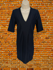 WOMENS Y.A.S CALICE SIZE MEDIUM M NAVY RIBBED SHORT SLEEVE WORK PENCIL DRESS