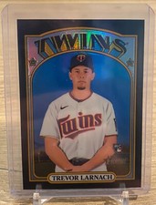 2021 Topps Heritage Chrome Trevor Larnach Black Refractor RC Rookie #'d /72