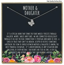 Sterling Silver Butterfly Necklace with Crystals for Mother and Daughter Gift