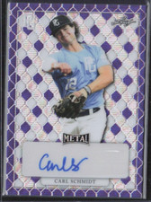 2022 Leaf Perfect Game Metal Purple Autograph 2/7 #MA-CS1 Carl Schmidt RC - MINT