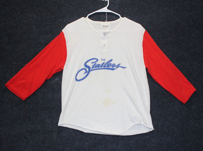 Vintage Stedman 80s The Statlers Band Red White Blue 3/4 Sleeve Large T-Shirt