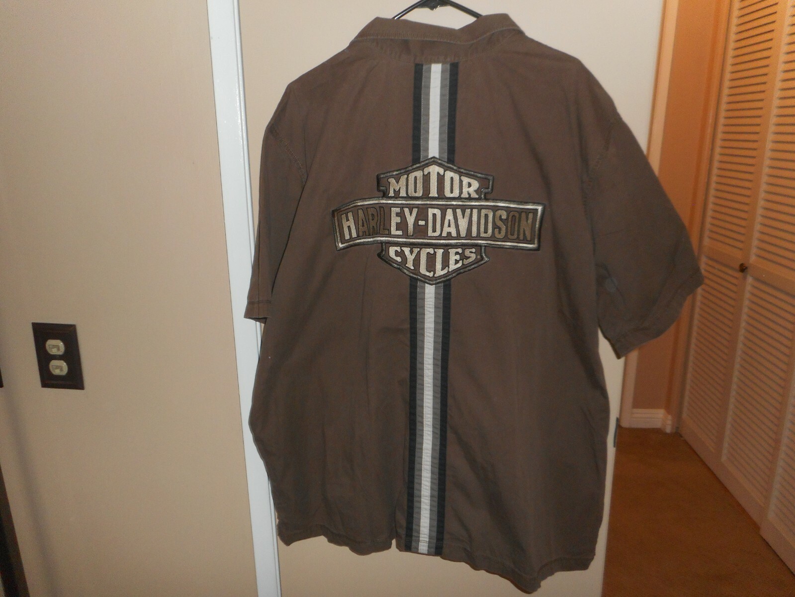 Harley Davidson Button Front Brown Embroidered Ba… - image 1