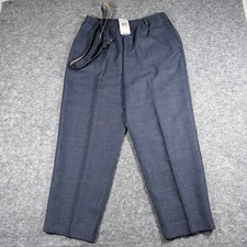 NWT Alfred Dunner Pants Womens 16 Slate Blue Elastic Waist Belted Straight Leg