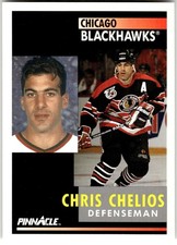 1991-92 Pinnacle #58 Chris Chelios Chicago Blackhawks NHL Hockey
