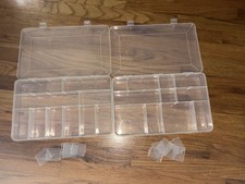 2 Pack Multi Clear Plastic Organizer Box Compartment Storage Fishing/crafts