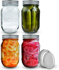 Barattoli Vetro Con Coperchio 2 - Parti, Confezione Da 4 Barattoli Vetro Conserv