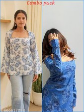 Women Rayon Printed Short Kurti Kurta for Girls and Womens Daily wear/party wear