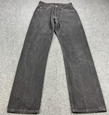 Vintage Levis 501 Jeans Women 28x32 Black Button Fly Denim Made In USA Y2K