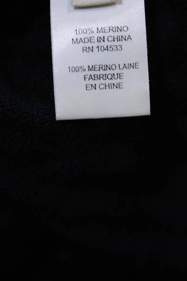 Suéter Top Nanette Lepore Mujer Azul Marino Lana Rayas Volantes Peep Front Talla M Foto 4 de 4