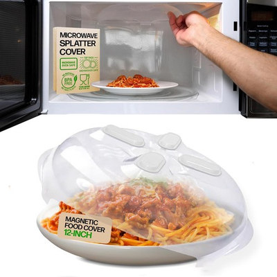 #ad HOVER COVER Magnetic Splatter Cover 12 Inch Clear BPA Free Food Lid Vented $25.76