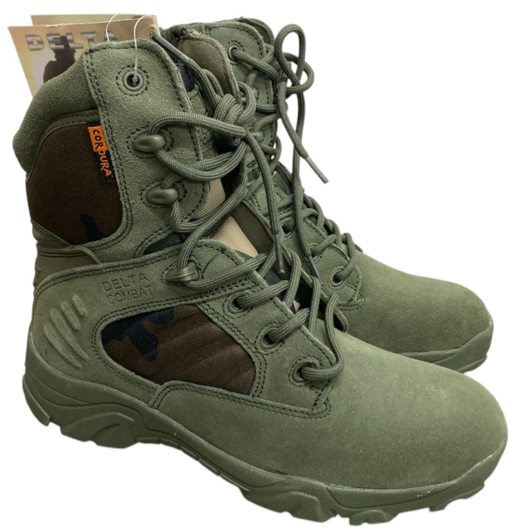 Delta Combat Tactical Boots Size EU 40 Olive Green Camo Cordura
