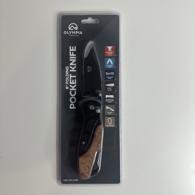 Olympia tools 8”folding pocket knife Aluminum + Wood Handle | eBay
