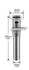 Universal Button Bathroom Sink Drain with Overflow Brushed Nickel Pop Up Drain