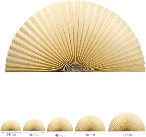 Jlong Arch Window Shade Half Circle 24"W x 12"H, Beige - Picture 7 of 7